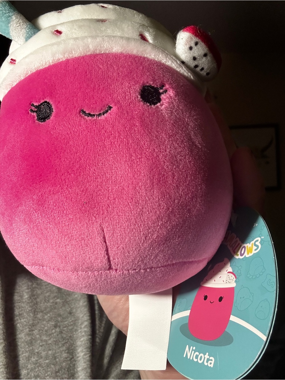 Squishmallows Pink and White Nicota Plush